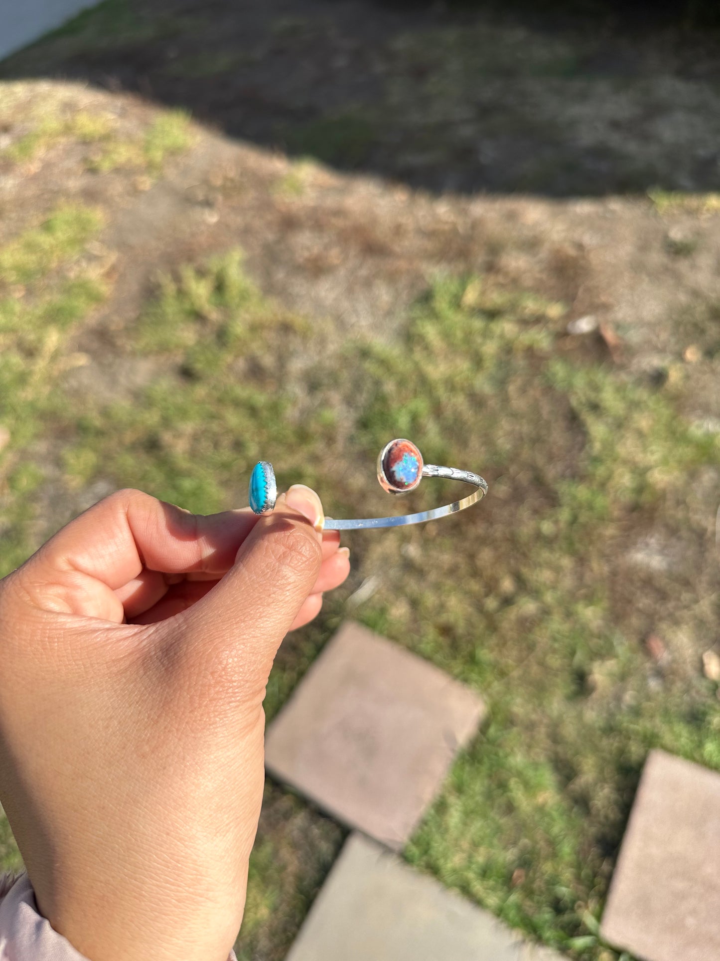 Sonoran Turquoise and opal cuff