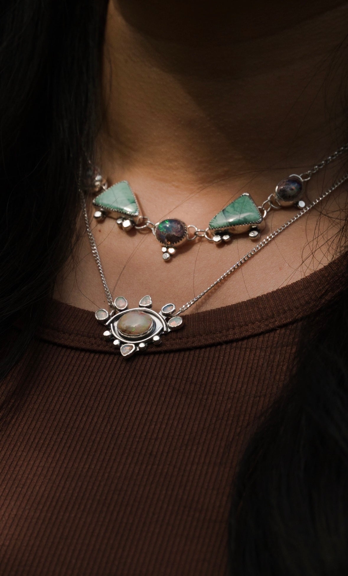 Opaled out Mal de Ojo necklace