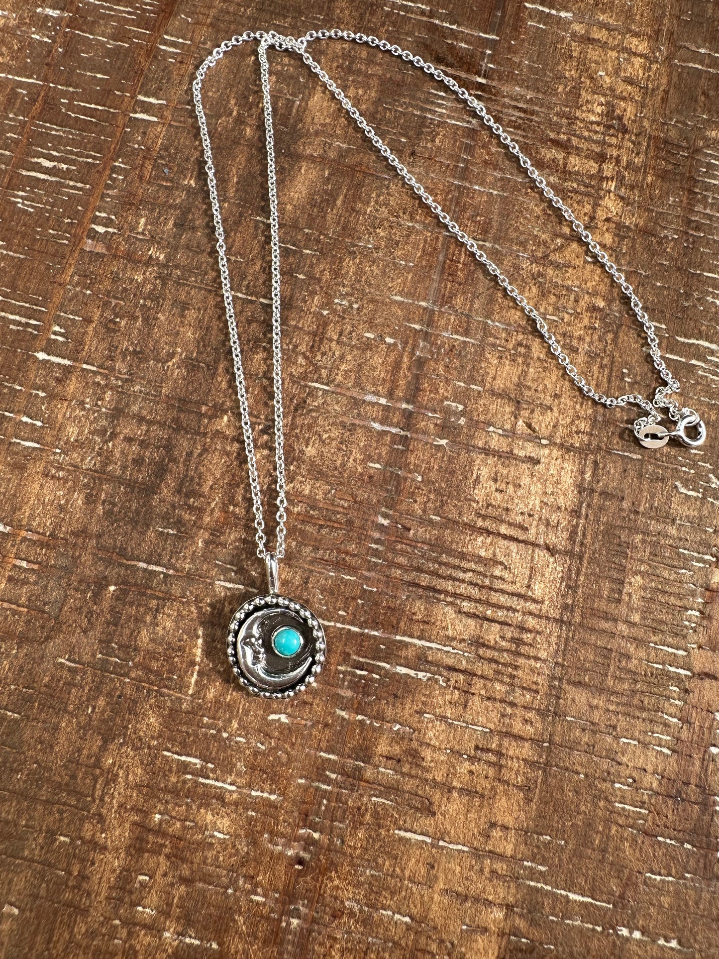 Turquoise moon pendant