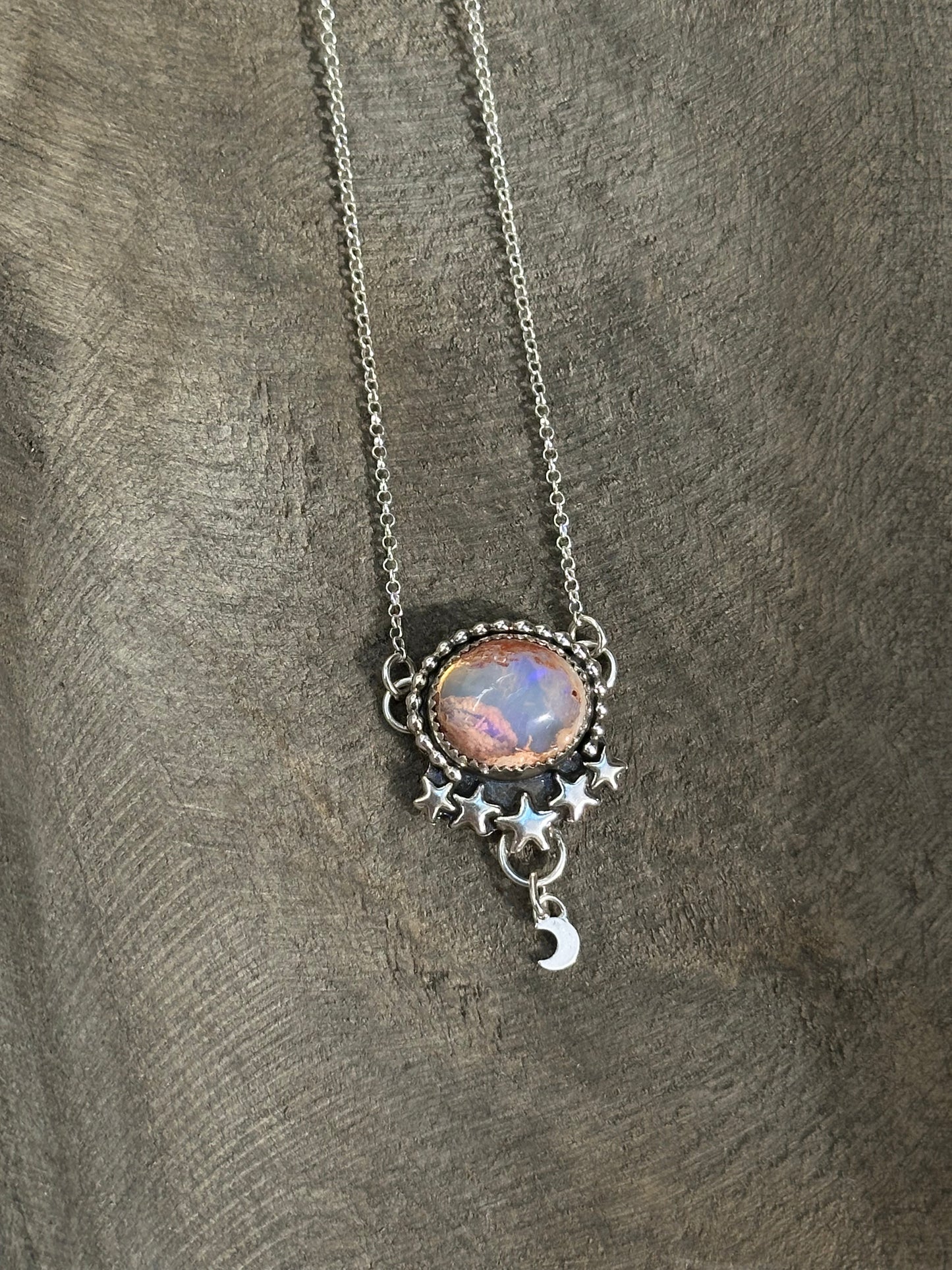 Celestial opal necklace