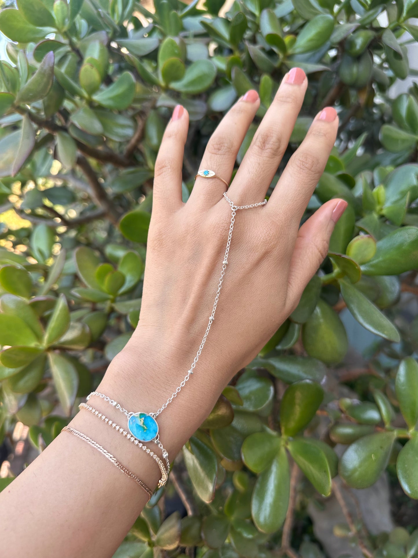 Turquoise hand chain