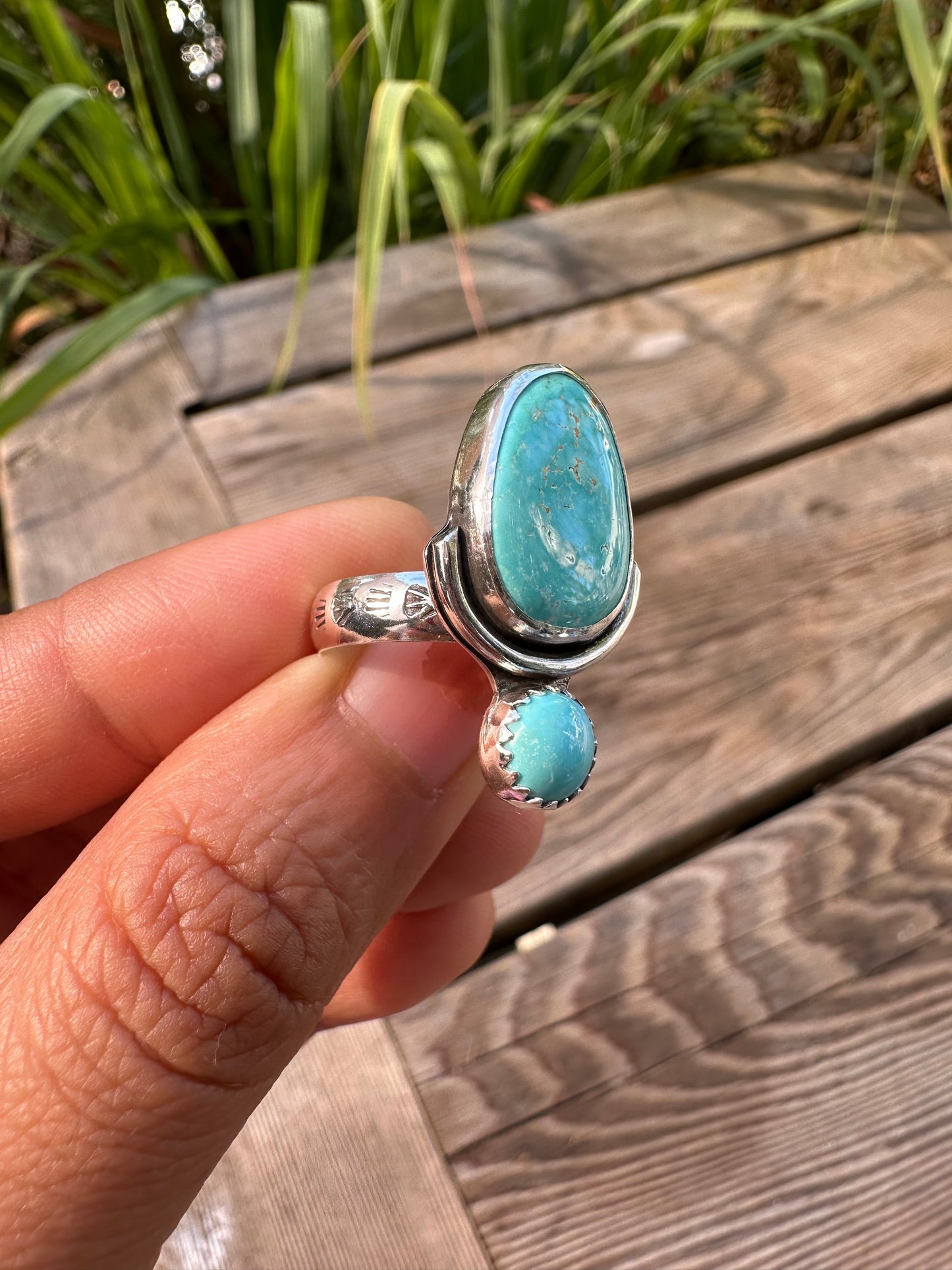 Double turquoise ring
