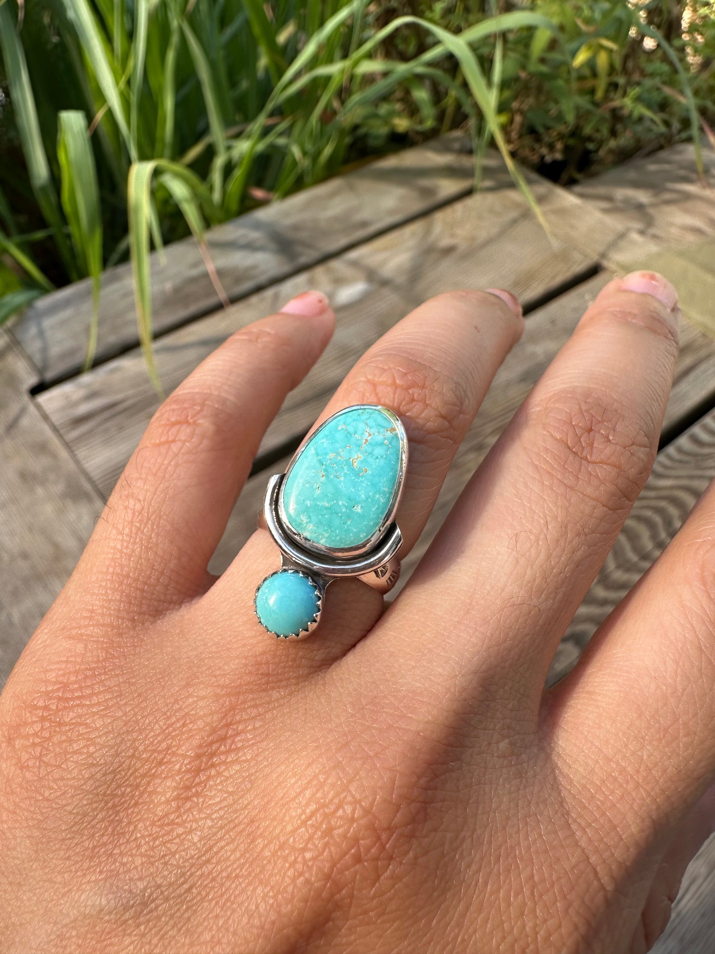 Double turquoise ring