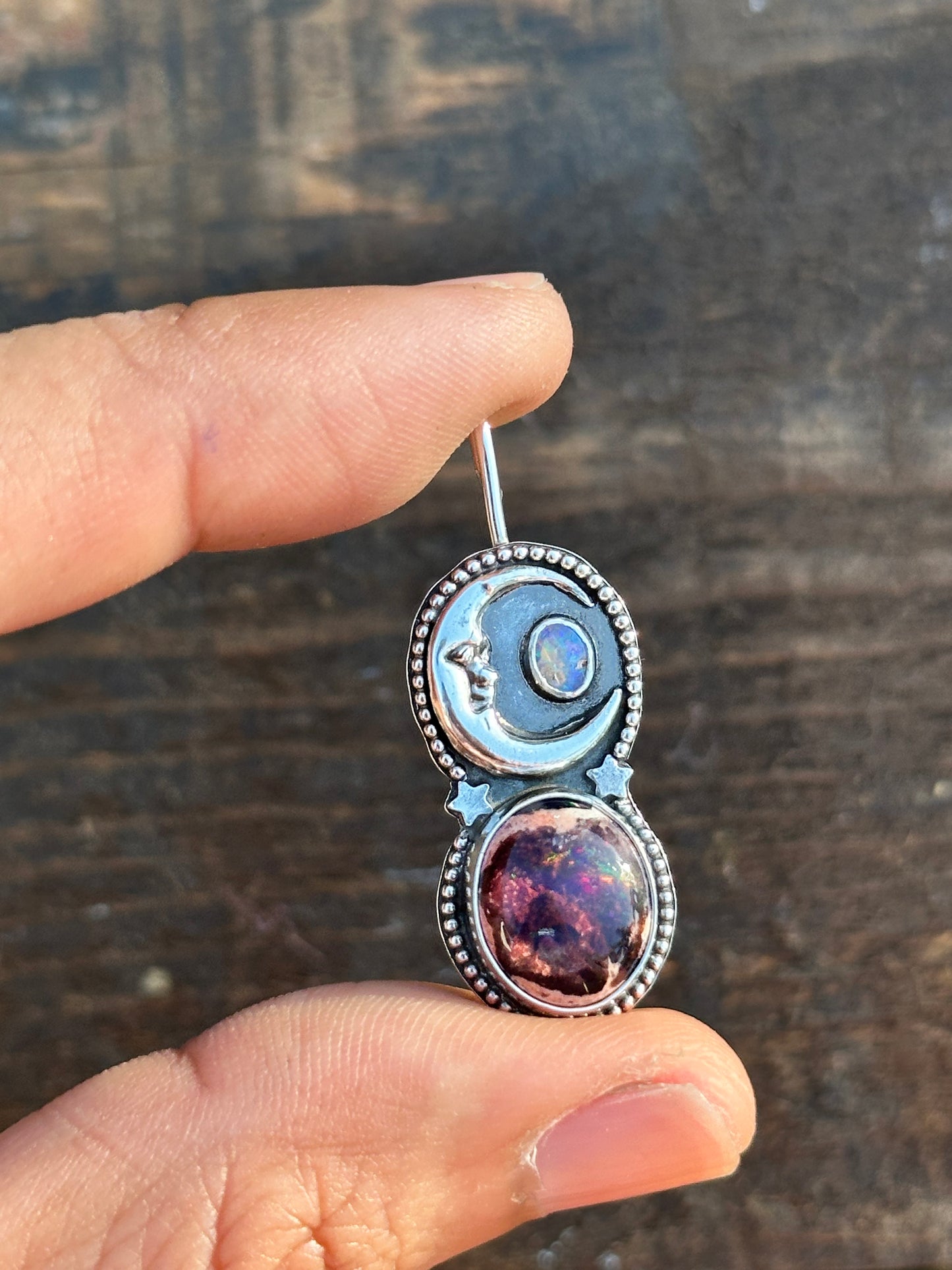 Moon and opals necklace 1