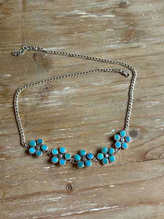 Turquoise Daisy Chain Choker