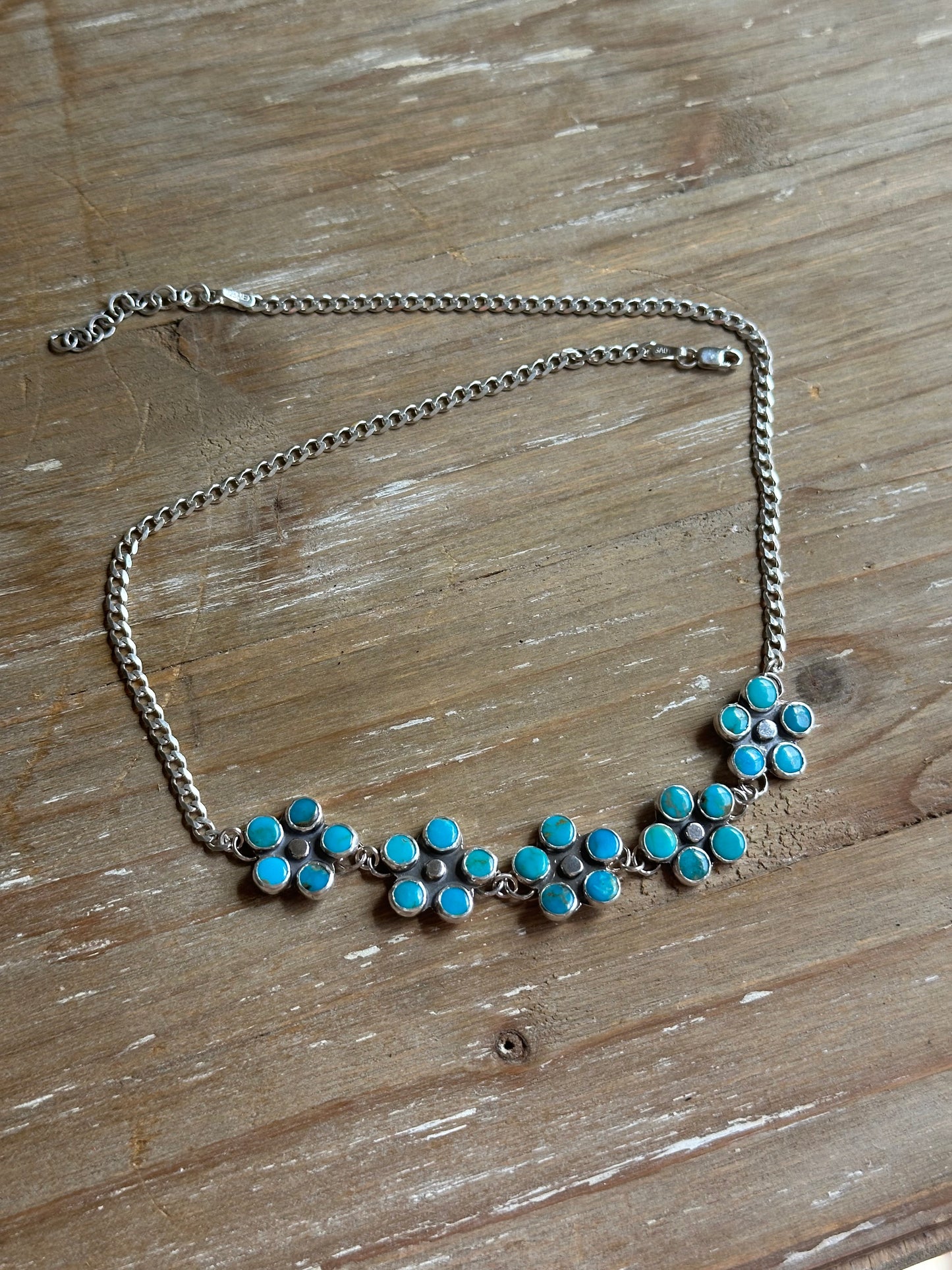 Turquoise Daisy Chain Choker