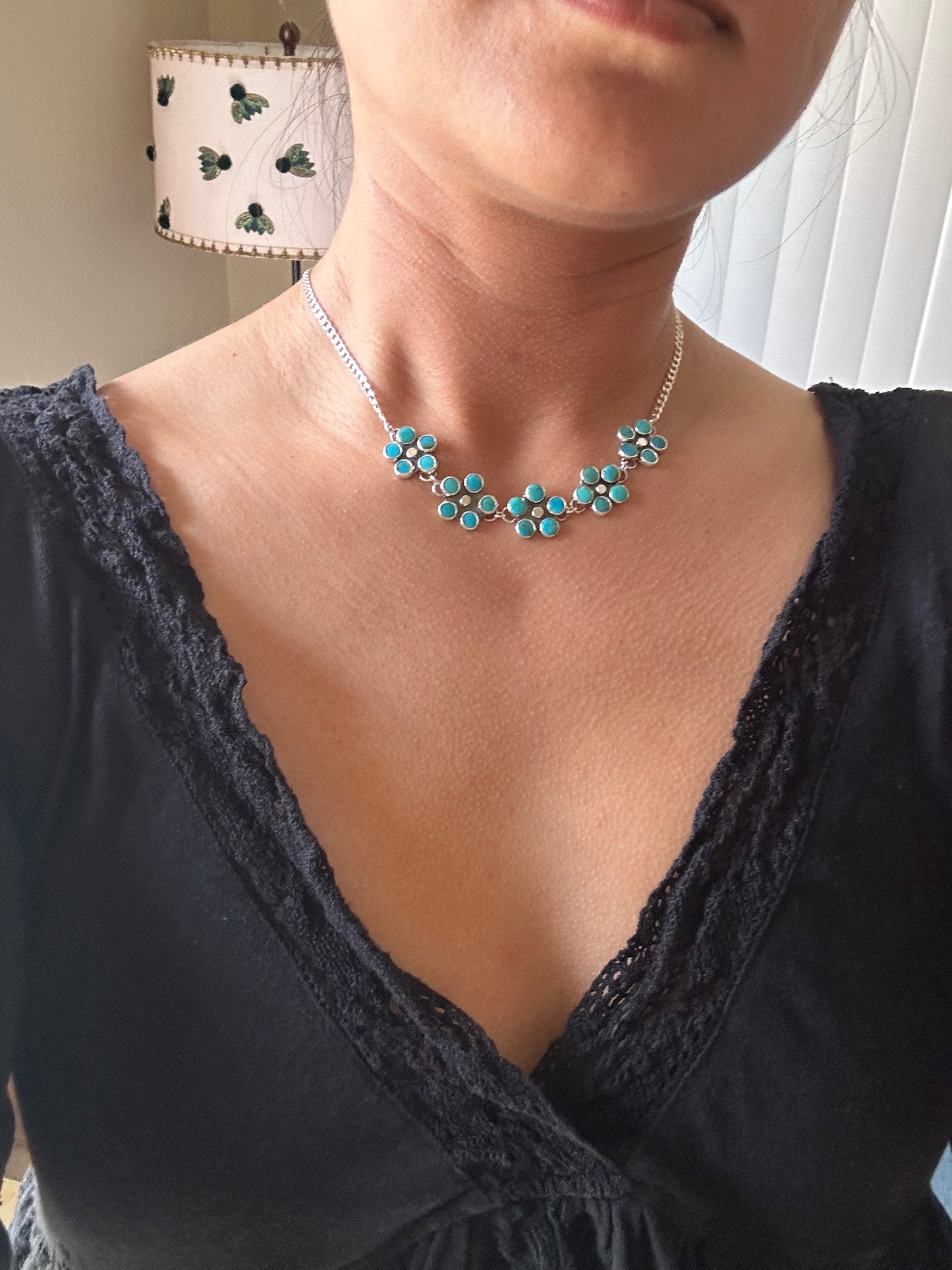 Turquoise Daisy Chain Choker