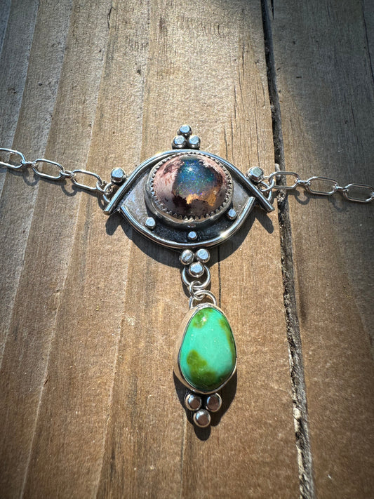 Green Mal de Ojo necklace