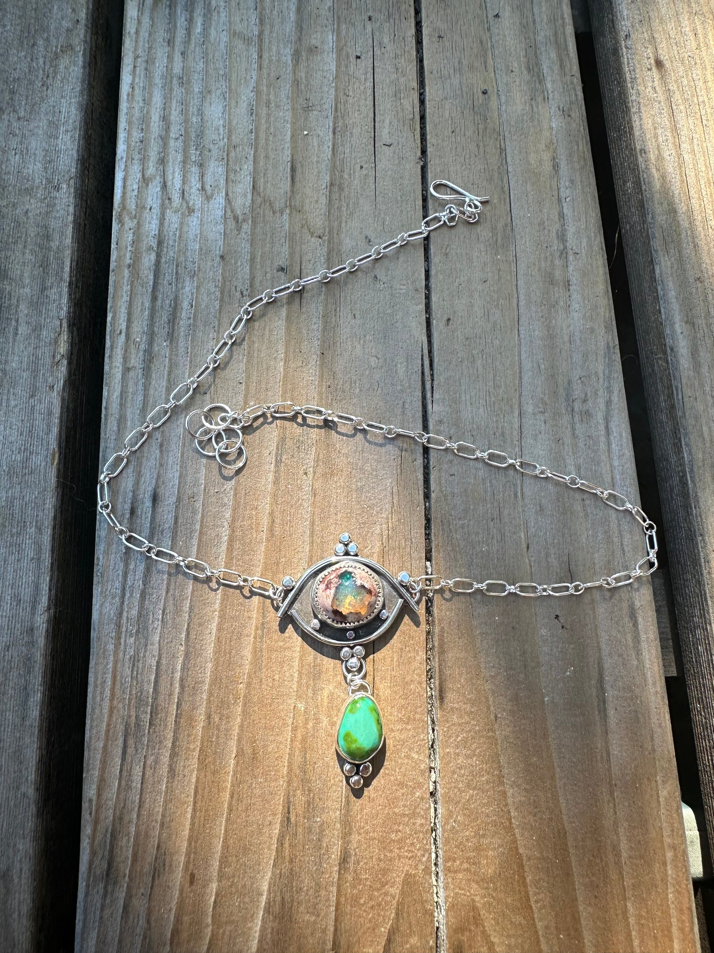 Green Mal de Ojo necklace