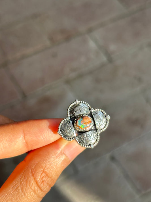 Green opal charmer ring